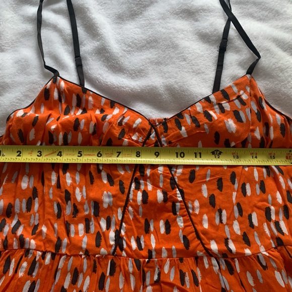 Orange Festive Mini Mini Slip Dress with Smocking - Picture 5 of 8